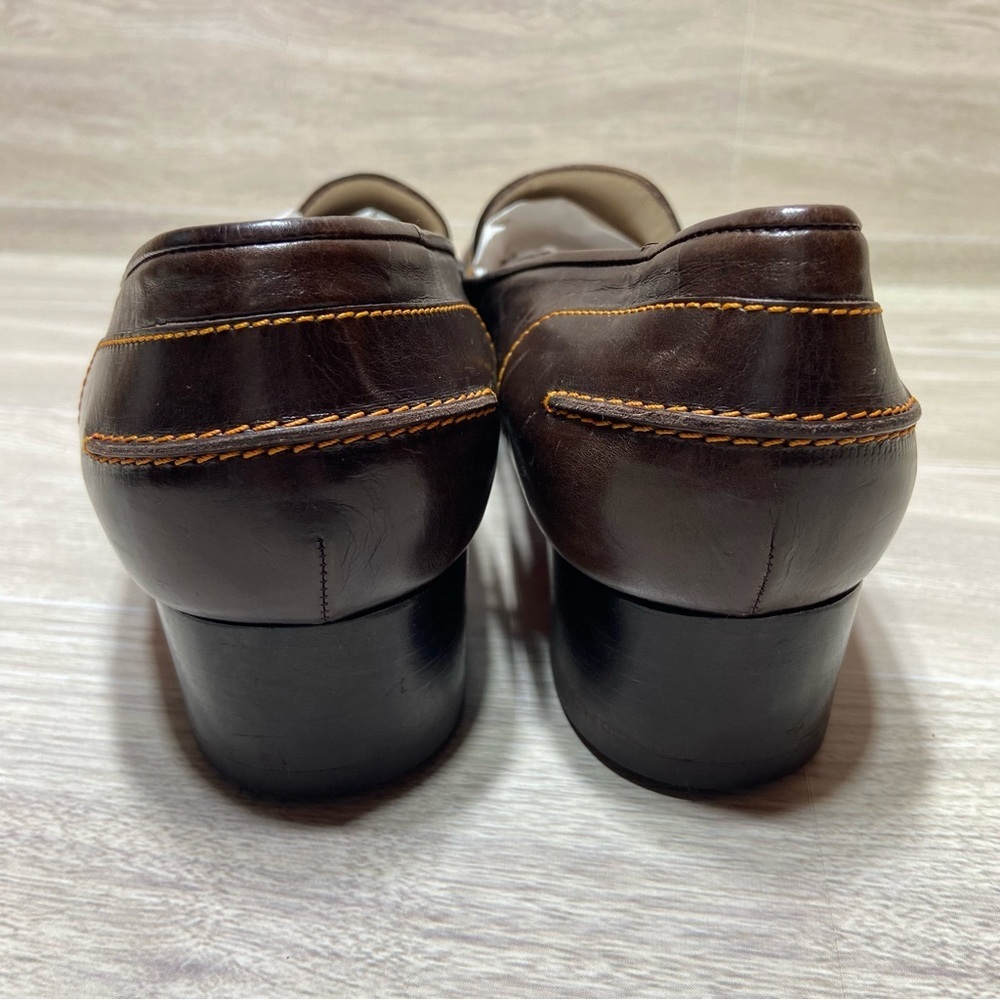 CHRISTIAN LOUBOUTIN VTG Red Bottom Brown Leather Penny Loafer Size 39 (US 9) - Picture 8 of 14